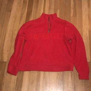 red LA pullover
